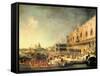 Entrance to The Ducal Palace of Count Gergy, Ambassador of France-Canaletto-Framed Stretched Canvas