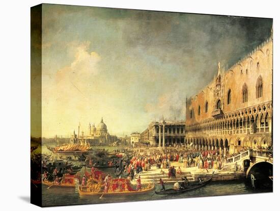 Entrance to The Ducal Palace of Count Gergy, Ambassador of France-Canaletto-Stretched Canvas