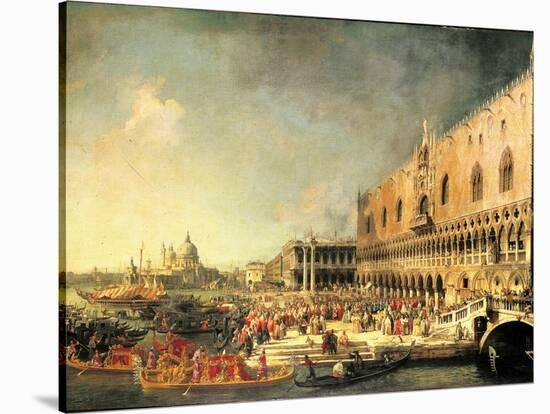 Entrance to The Ducal Palace of Count Gergy, Ambassador of France-Canaletto-Stretched Canvas