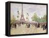 Entrance to the Exposition Universelle, 1889-Jean Béraud-Framed Stretched Canvas