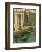 Entrance to the Grand Canal: Looking West, circa 1738-42 (Detail)-Canaletto-Framed Giclee Print