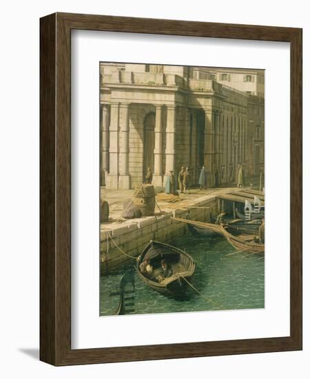 Entrance to the Grand Canal: Looking West, circa 1738-42 (Detail)-Canaletto-Framed Giclee Print