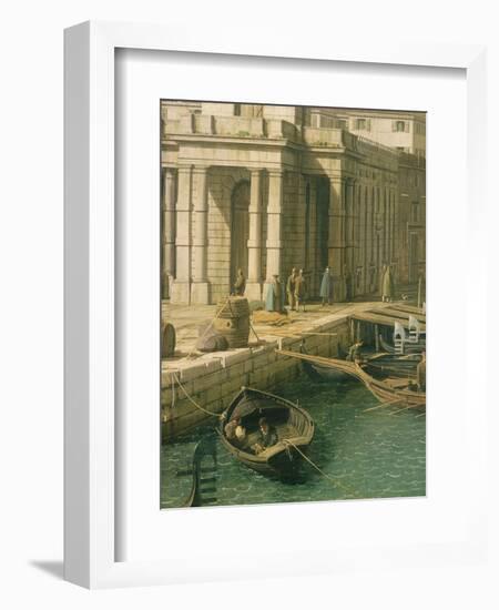 Entrance to the Grand Canal: Looking West, circa 1738-42 (Detail)-Canaletto-Framed Giclee Print