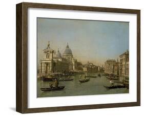 Entrance to the Grand Canal Near the Punta Della Dogana and Santa Maria Della Salute-Canaletto-Framed Art Print