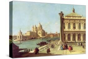 Entrance to the Grand Canal, Venice, with the Piazzetta and the Church of Santa Maria Della Salute-Canaletto-Stretched Canvas