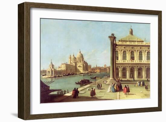 Entrance to the Grand Canal, Venice, with the Piazzetta and the Church of Santa Maria Della Salute-Canaletto-Framed Giclee Print