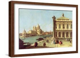 Entrance to the Grand Canal, Venice, with the Piazzetta and the Church of Santa Maria Della Salute-Canaletto-Framed Giclee Print