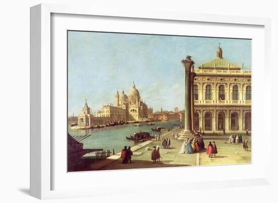 Entrance to the Grand Canal, Venice, with the Piazzetta and the Church of Santa Maria Della Salute-Canaletto-Framed Giclee Print