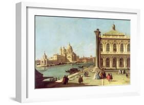 Entrance to the Grand Canal, Venice, with the Piazzetta and the Church of Santa Maria Della Salute-Canaletto-Framed Giclee Print