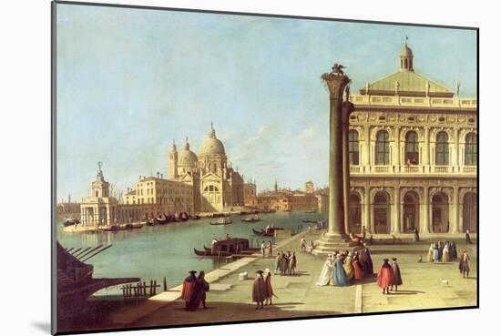 Entrance to the Grand Canal, Venice, with the Piazzetta and the Church of Santa Maria Della Salute-Canaletto-Mounted Giclee Print