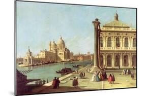 Entrance to the Grand Canal, Venice, with the Piazzetta and the Church of Santa Maria Della Salute-Canaletto-Mounted Giclee Print