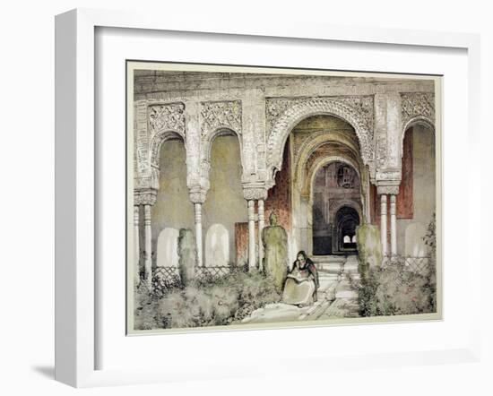 Entrance to the Hall of the Two Sisters, from "Sketches and Drawings of the Alhambra," 1835-John Frederick Lewis-Framed Giclee Print