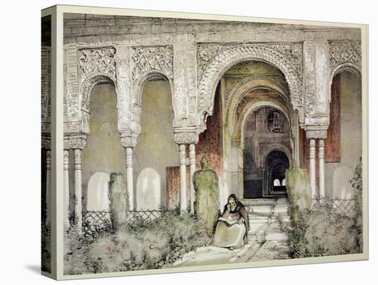 Entrance to the Hall of the Two Sisters, from "Sketches and Drawings of the Alhambra," 1835-John Frederick Lewis-Stretched Canvas