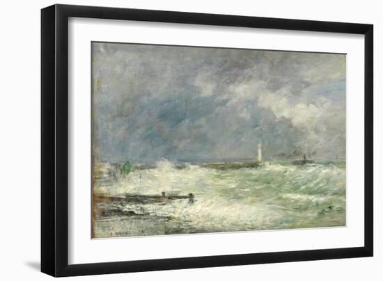 Entrance to the Harbour at Le Havre in Stormy Weather, 1895-Eugène Boudin-Framed Giclee Print