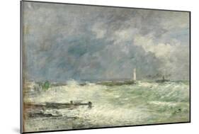 Entrance to the Harbour at Le Havre in Stormy Weather, 1895-Eugène Boudin-Mounted Giclee Print