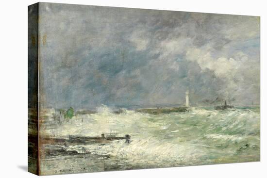 Entrance to the Harbour at Le Havre in Stormy Weather, 1895-Eugène Boudin-Stretched Canvas