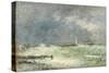 Entrance to the Harbour at Le Havre in Stormy Weather, 1895-Eugène Boudin-Stretched Canvas