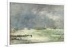 Entrance to the Harbour at Le Havre in Stormy Weather, 1895-Eugène Boudin-Framed Giclee Print