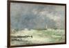 Entrance to the Harbour at Le Havre in Stormy Weather, 1895-Eugène Boudin-Framed Giclee Print