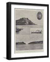 Entrance to the Harbour of Santiago De Cuba; with the Merrimac Which Was Sunk at the Narrowest Port-Charles Auguste Loye-Framed Giclee Print