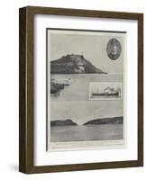 Entrance to the Harbour of Santiago De Cuba; with the Merrimac Which Was Sunk at the Narrowest Port-Charles Auguste Loye-Framed Giclee Print