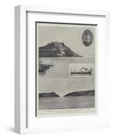 Entrance to the Harbour of Santiago De Cuba; with the Merrimac Which Was Sunk at the Narrowest Port-Charles Auguste Loye-Framed Giclee Print