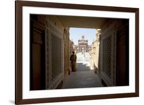 Entrance to the Jain Swaminarayan Temple, Gondal, Gujarat, India, Asia-Annie Owen-Framed Photographic Print