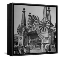 Entrance to the Luna Amusement Pavilion at Coney Island Amusement Park-Marie Hansen-Framed Stretched Canvas