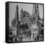 Entrance to the Luna Amusement Pavilion at Coney Island Amusement Park-Marie Hansen-Framed Stretched Canvas