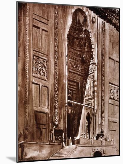 Entrance to the Mosque of Sultan Hassan, 1928-Louis Cabanes-Mounted Giclee Print