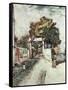 Entrance to the Moulin de la Galette-Vincent van Gogh-Framed Stretched Canvas