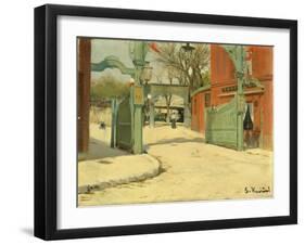 Entrance to the Park of the Moulin De La Galette-Santiago Rusiñol-Framed Giclee Print