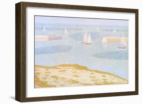 Entrance to the Port of Bessin-Georges Seurat-Framed Art Print