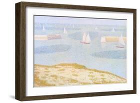 Entrance to the Port of Bessin-Georges Seurat-Framed Art Print