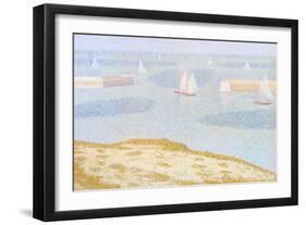 Entrance to the Port of Bessin-Georges Seurat-Framed Art Print