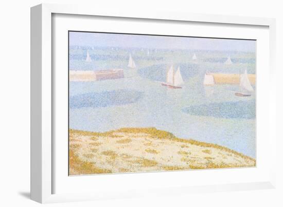 Entrance to the Port of Bessin-Georges Seurat-Framed Art Print