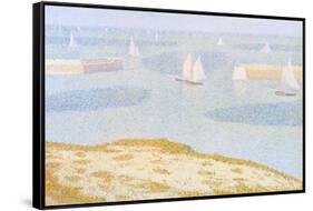 Entrance to the Port of Bessin-Georges Seurat-Framed Stretched Canvas