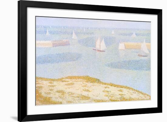 Entrance to the Port of Bessin-Georges Seurat-Framed Art Print