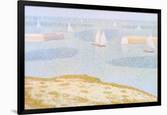 Entrance to the Port of Bessin-Georges Seurat-Framed Art Print