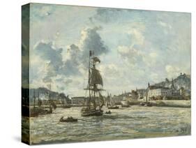 Entrance to the Port of Honfleur, 1863-64-Johan-Barthold Jongkind-Stretched Canvas