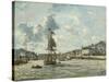 Entrance to the Port of Honfleur, 1863-64-Johan-Barthold Jongkind-Stretched Canvas