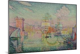 Entrance to the Port of Marseille, 1918-Paul Signac-Mounted Giclee Print