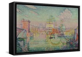 Entrance to the Port of Marseille, 1918-Paul Signac-Framed Stretched Canvas