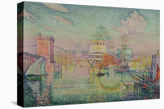 Entrance to the Port of Marseille, 1918-Paul Signac-Stretched Canvas