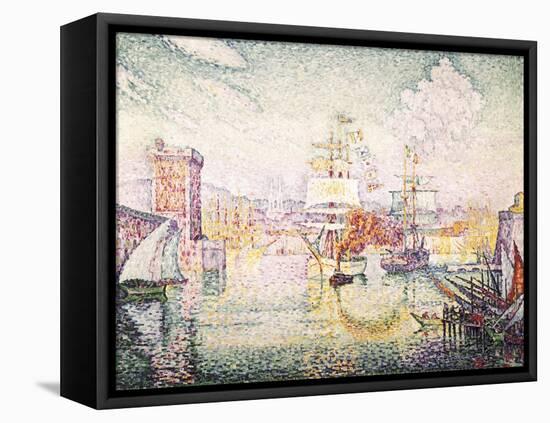 Entrance to the Port of Marseille-Paul Signac-Framed Stretched Canvas