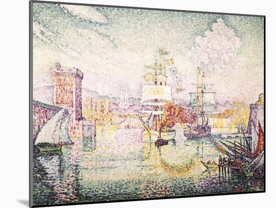 Entrance to the Port of Marseille-Paul Signac-Mounted Art Print