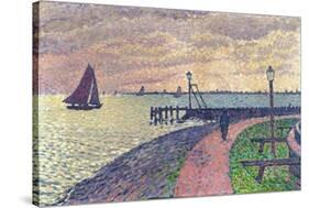 Entrance to the Port of Volendam-Théo van Rysselberghe-Stretched Canvas