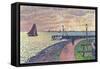 Entrance to the Port of Volendam-Théo van Rysselberghe-Framed Stretched Canvas
