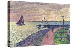 Entrance to the Port of Volendam-Théo van Rysselberghe-Stretched Canvas
