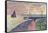 Entrance to the Port of Volendam-Théo van Rysselberghe-Framed Stretched Canvas